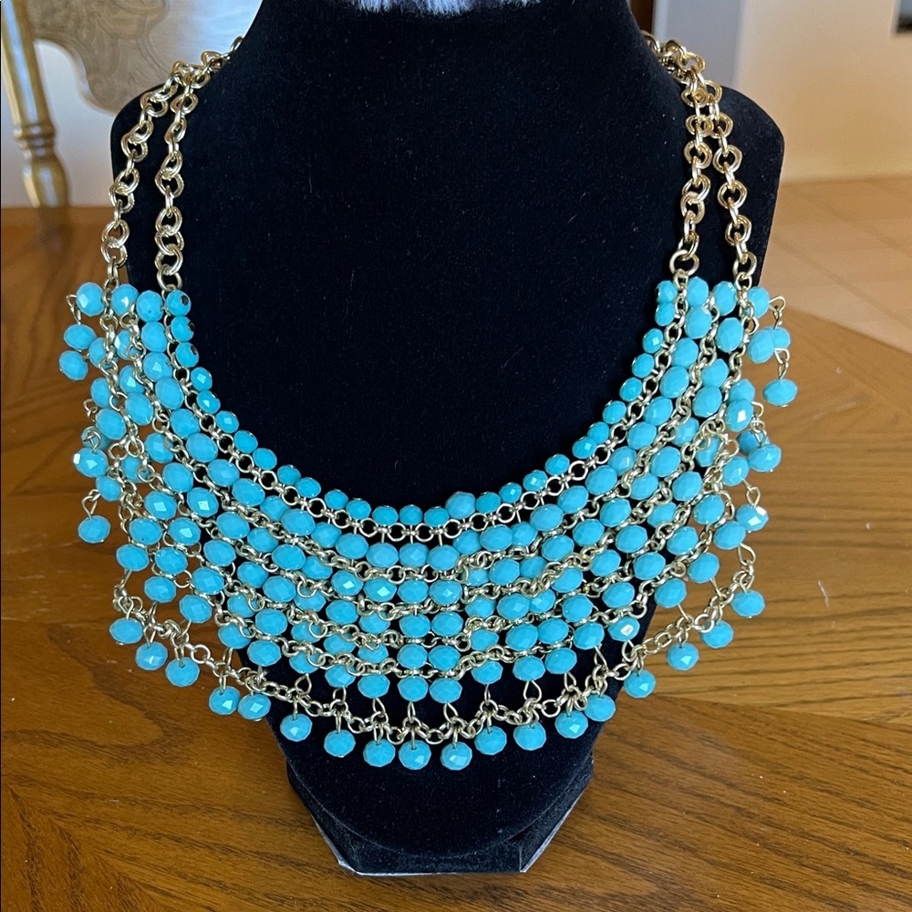 Elegant Gold and Turquoise (not real )Necklace